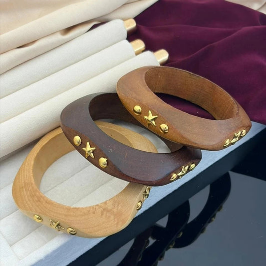 Wooden Star Studded Kada