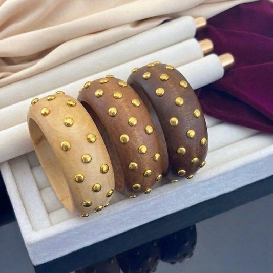 Golden Dot Wooden Kada