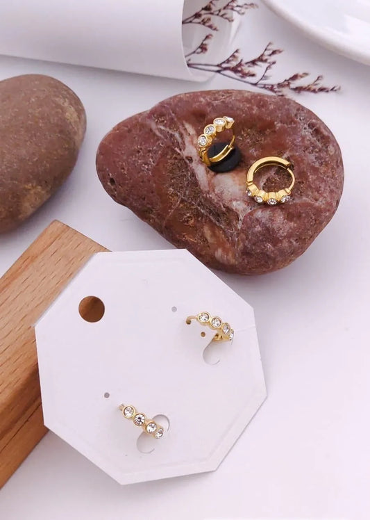 Crystal Curve Mini Hoop Earrings
