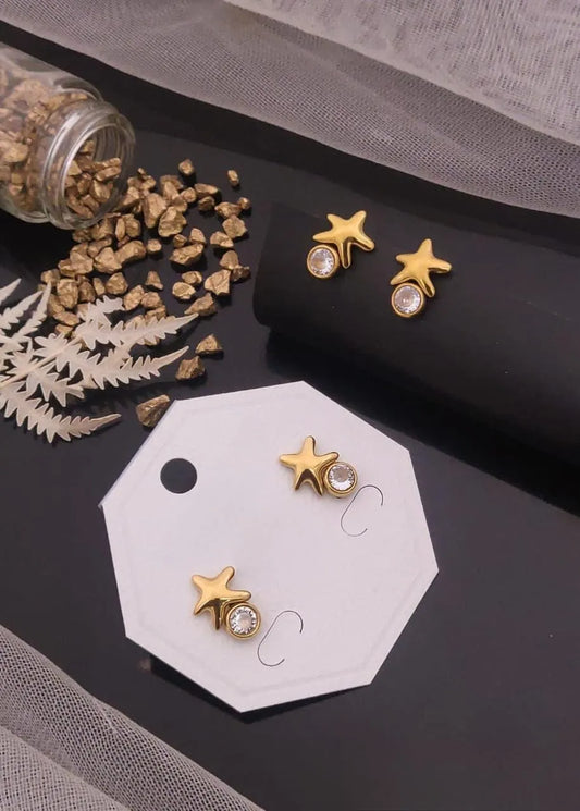 Starfish Gold Stud Earrings
