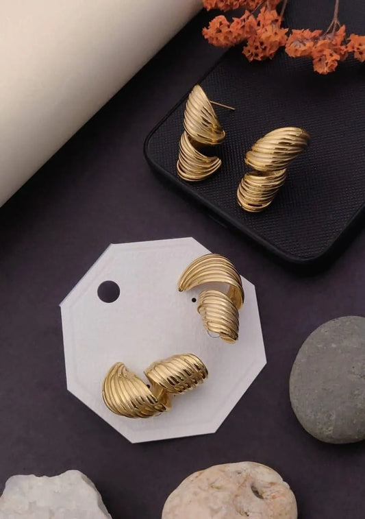 Twist Ridge Hoop Earrings