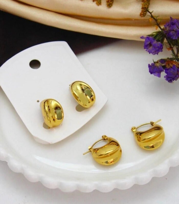 Elara Duo Gold Hoop Earrings