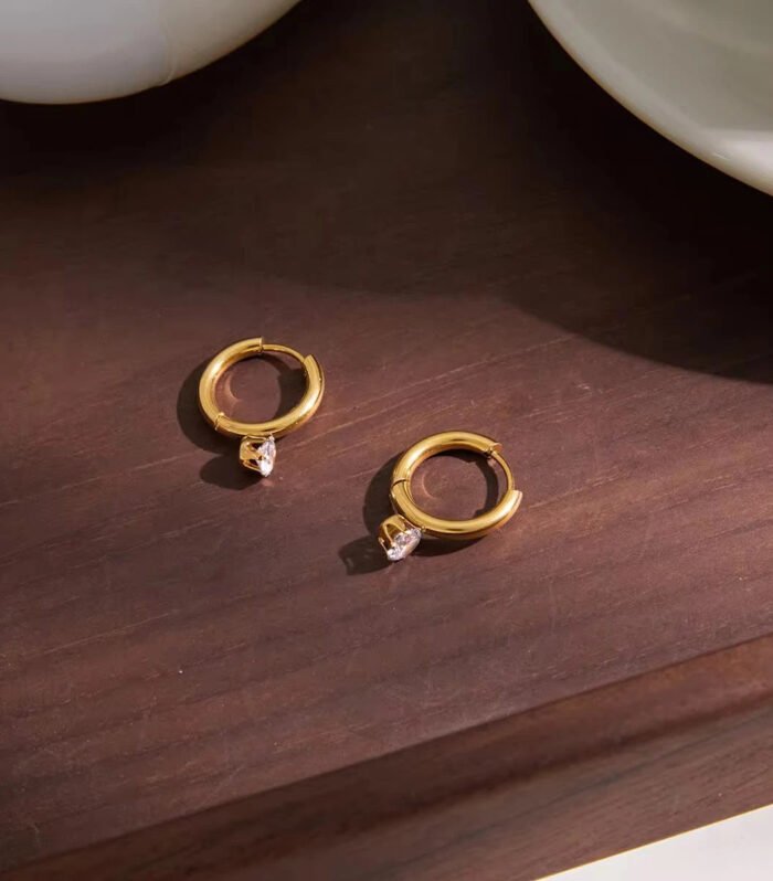 Luna Drop Mini Hoop Earrings
