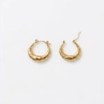 Aurelia Ribbed Gold Hoop Earrings