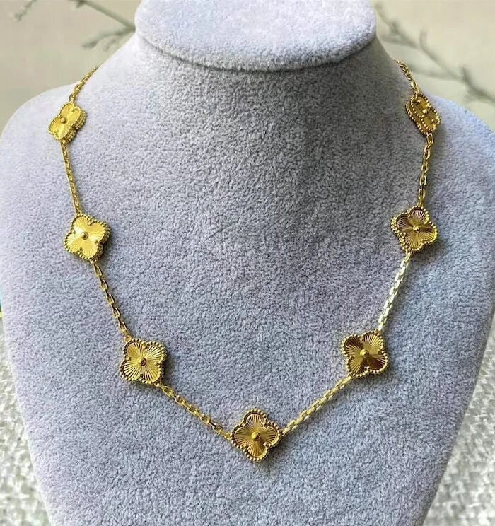 Aurelian Sunburst Clover Station Necklace