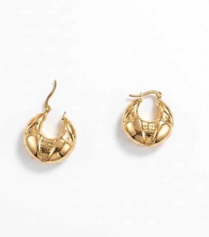 Celestia Gold Orb Hoop Earrings