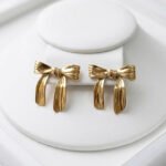 Golden Bow Statement Earrings