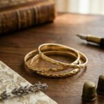 Golden Elegance Textured Bangles (3 SET)