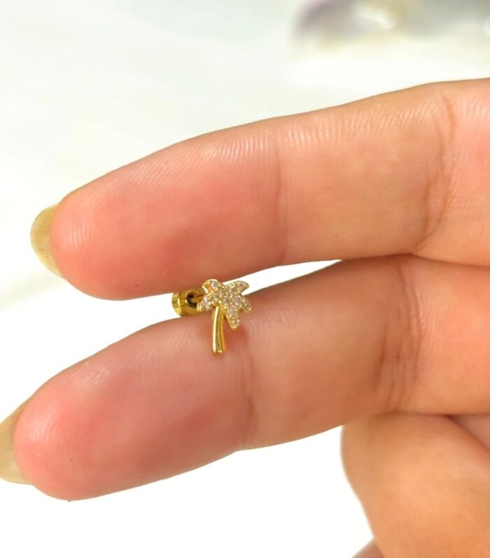 Golden Palm Ear Piercing