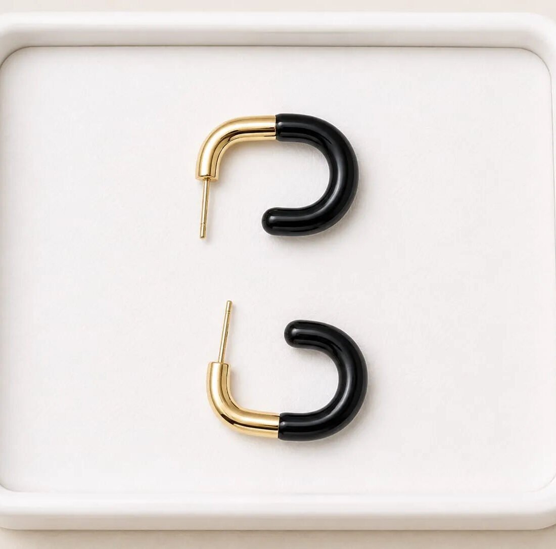 Midnight Gold Duo Hoop Earrings