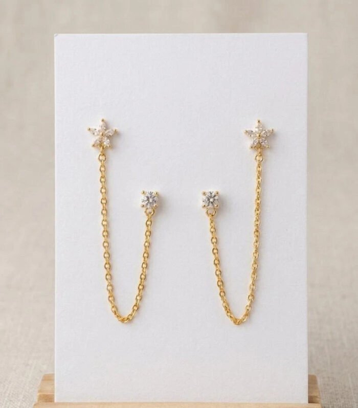 Twinkle Star Chain Ear Piercing