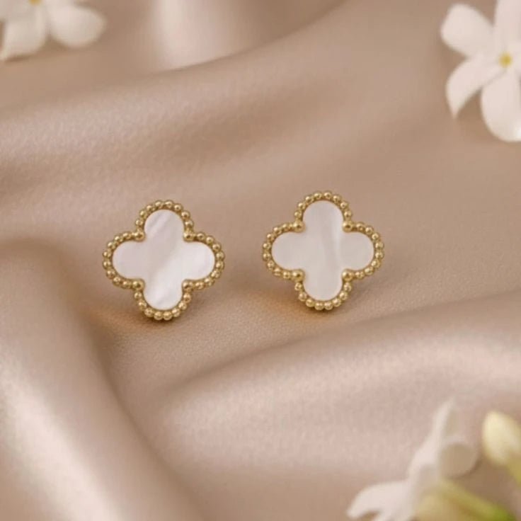 Lunaria Clover Mother-of-Pearl Stud Earrings