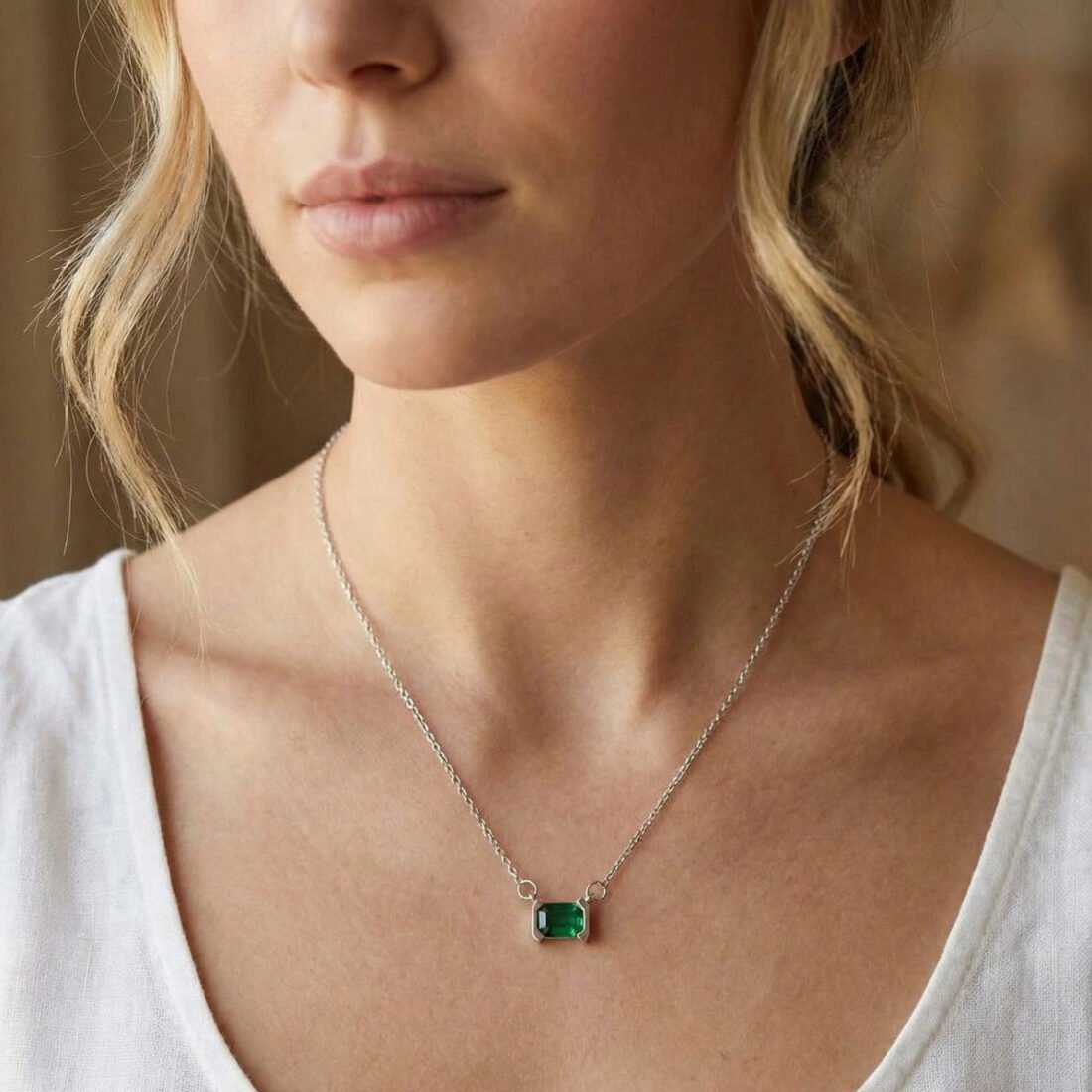 Emerald Pendant Necklace