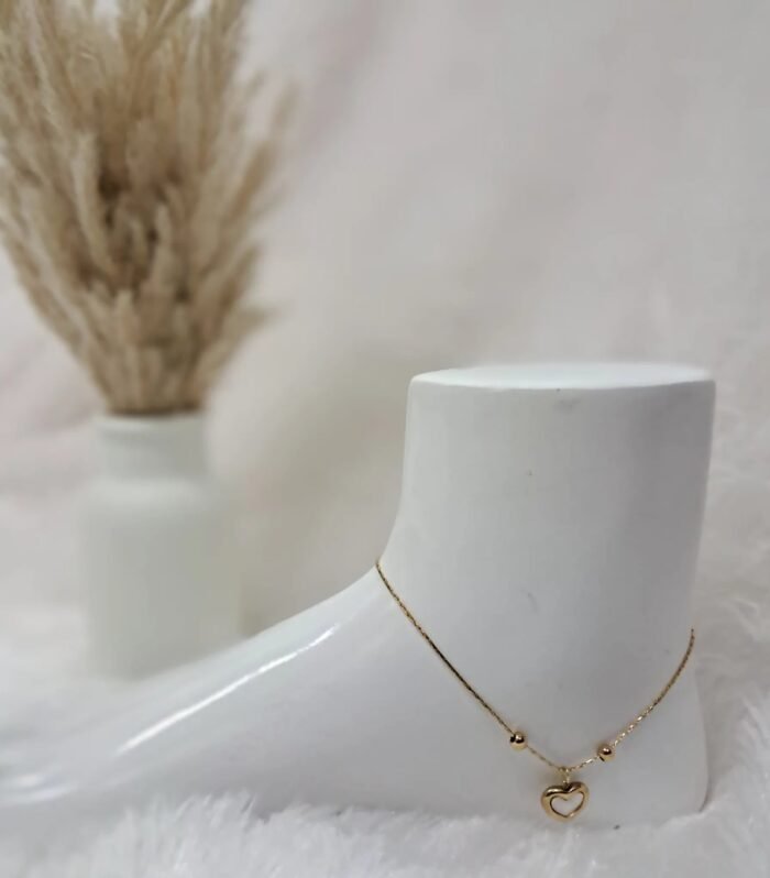 Gold Heart Anklet Love Charm