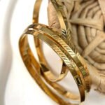 Classic Etched Gold Bangles (3SET)