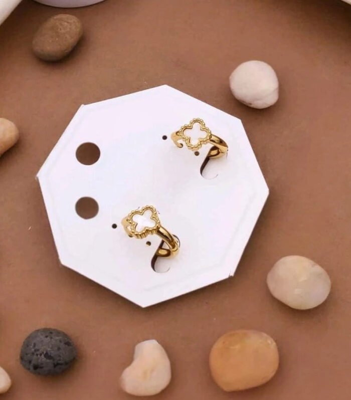Clover Charm Mini Hoop Earrings