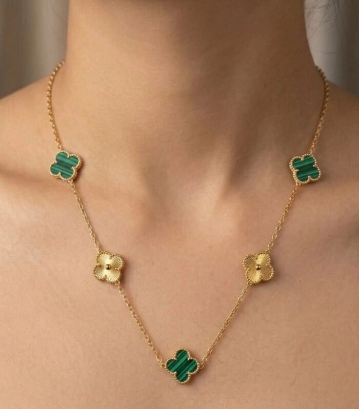 Emerald Clover Elegance Necklace