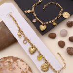 Floral Heart Charm Bracelet