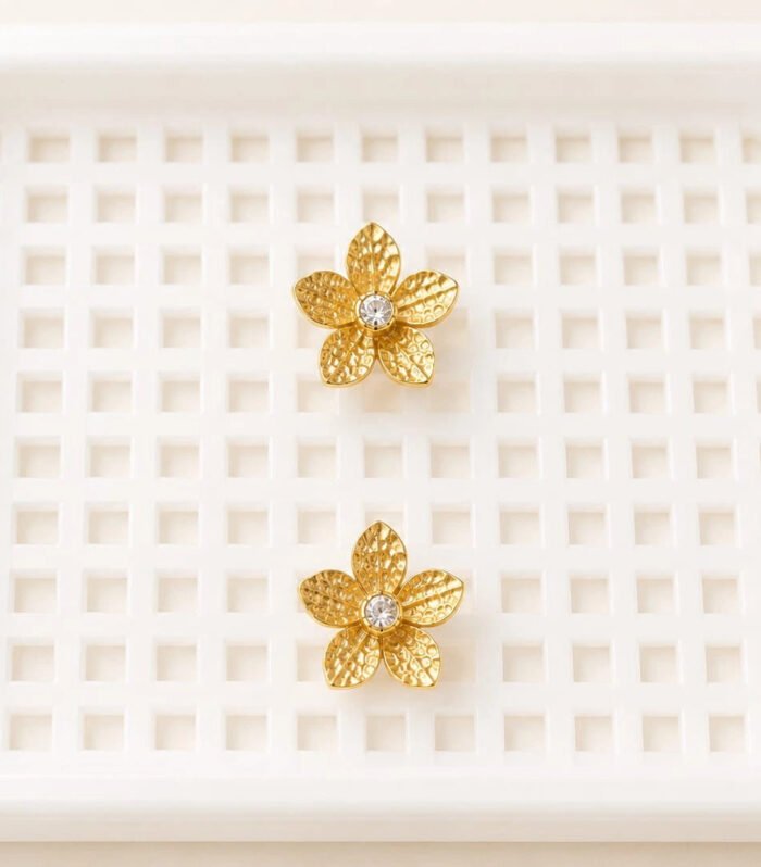 Florielle Crystal Blossom Stud Earrings