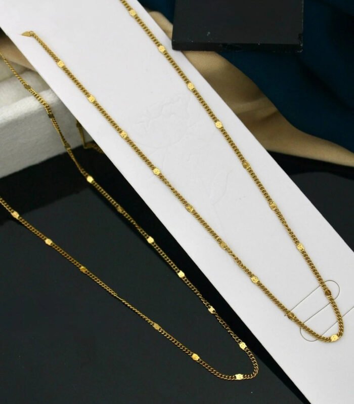 Luxury Diamond-Cut Chain Necklace – Gold & Silver