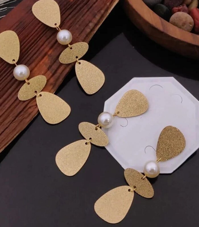 Golden Pearl Cascade Earrings