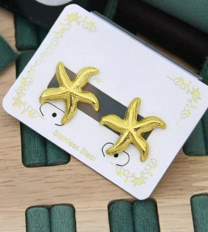 Golden Star Stud Earrings