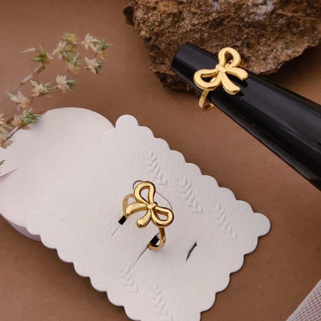 Golden Bow Knot Statement Ring