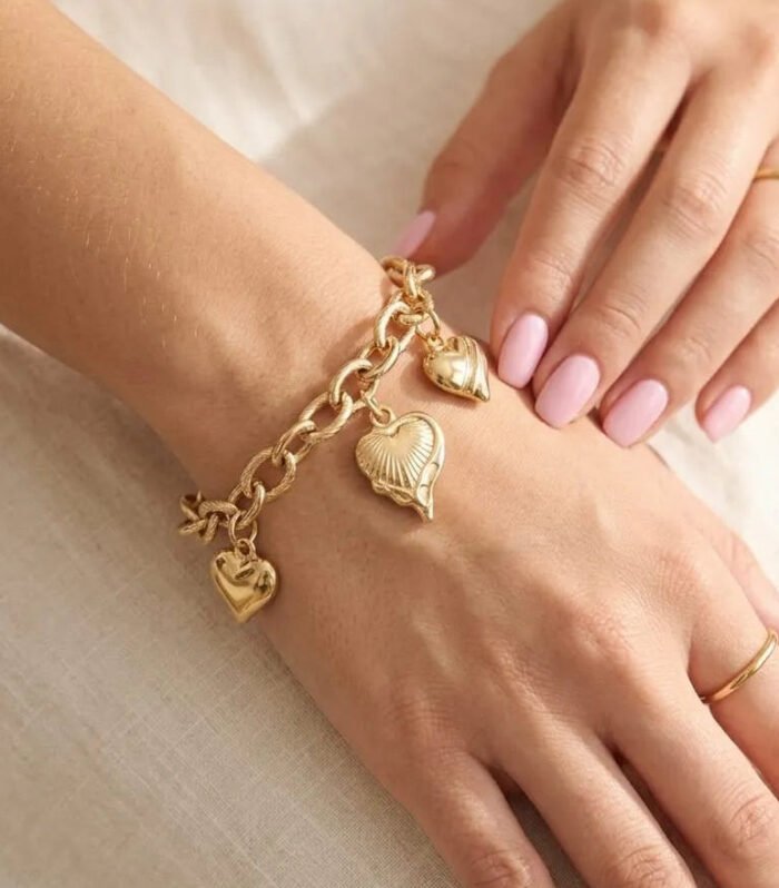 Amoura Golden Heart Charm Bracelet