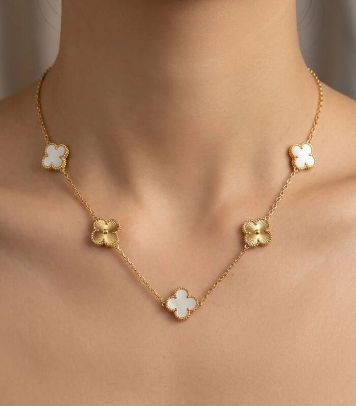 Ivory Golden Clover Necklace