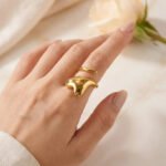 Liquid Gold Wave Statement Ring