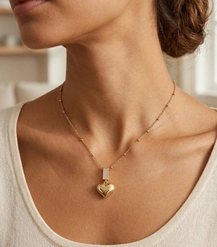 Luna Heart Charm Necklace