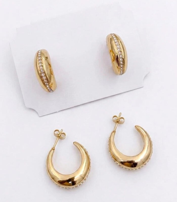 Luna Pave Gold Hoop Earrings