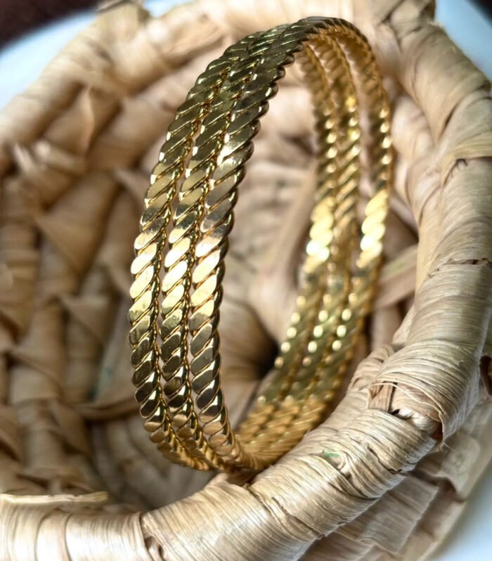 Luxe Braid Gold Bangles (3SET)