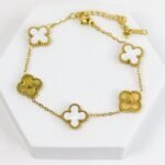 Pearl Floral Clover Bracelet