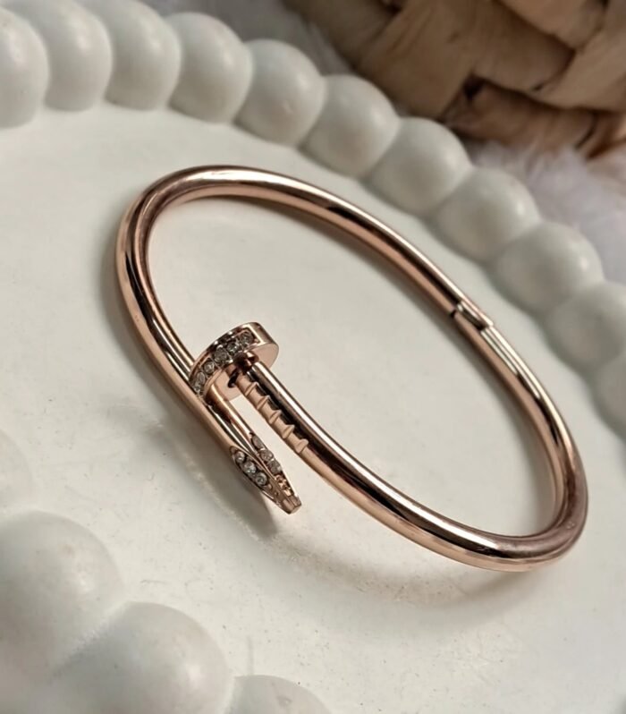 Rose Gold Nail Crystal Kada