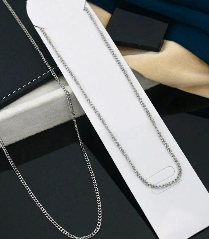 Classic Silver Curb Chain Necklace