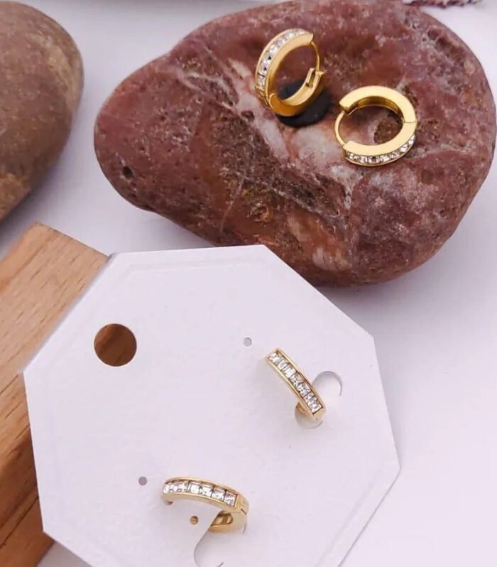 Channel-Set Crystal Hoop Earrings