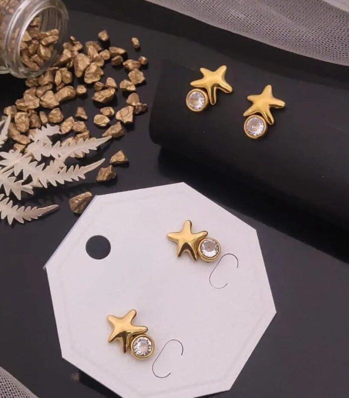 Starfish Gold Stud Earrings
